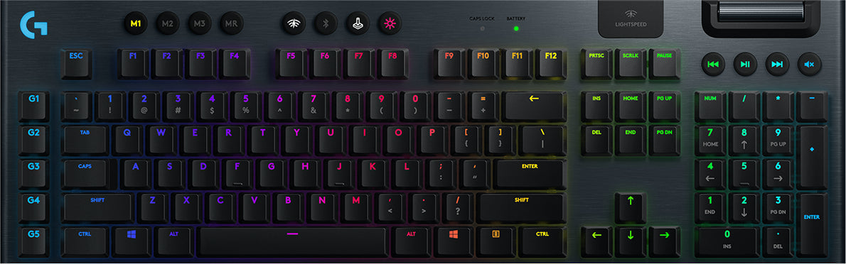 Logitech G G915 - Keyboard - Backlight - USB, Bluetooth, LIGHTSPEED - QWERTY - Portuguese - Switch: GL Tactile - Charcoal