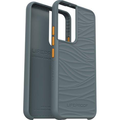 LifeProof WAKE - Tampa posterior para telemóvel - 85% plástico reciclado proveniente do oceano - laranja, cinzento petróleo, âncoras de distância - padrão de onda suave - para Samsung Galaxy S22