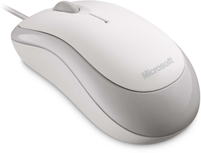 Microsoft Ready Mouse - Ratón - para diestros y zurdos - óptico - 3 botones - con cable - USB - blanco