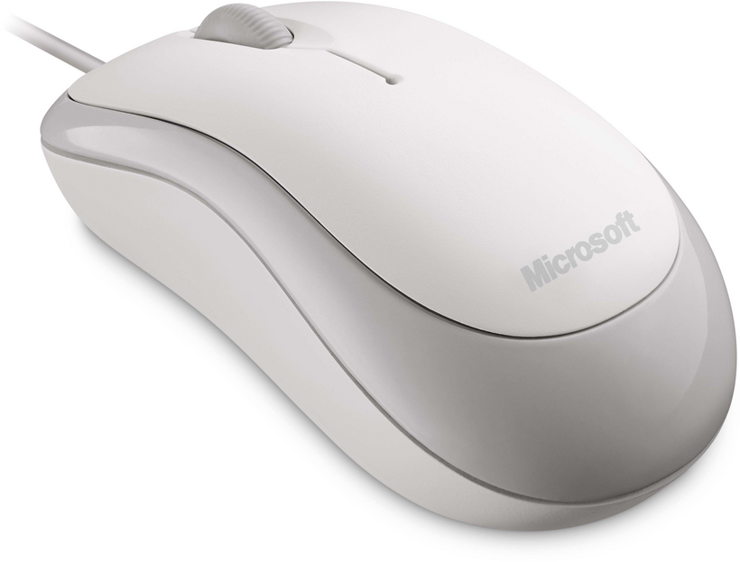 Microsoft Ready Mouse - Rato - destros e canhotos - óptico - 3 botões - com cabo - USB - branco