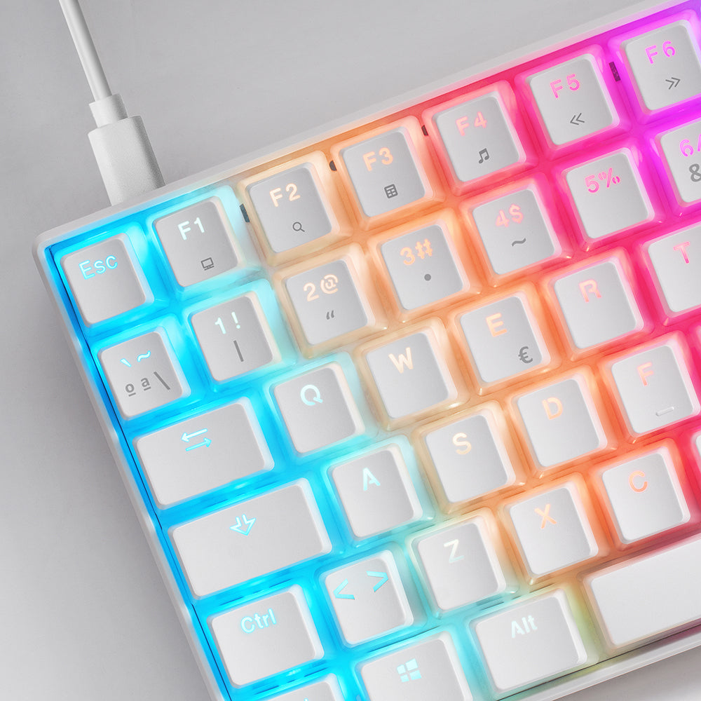 Keyboard MARS GAMING MKULTRA WHITE RGB MECHANICAL 96% KEYBOARD, OUTEMU SQ RED, US+PORTU (MKULTRAWRPT)