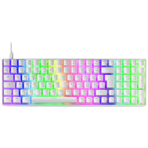 Teclado MARS GAMING MKULTRA WHITE RGB MECHANICAL 96% KEYBOARD, OUTEMU SQ BROWN, US+PORTU (MKULTRAWBRPT)