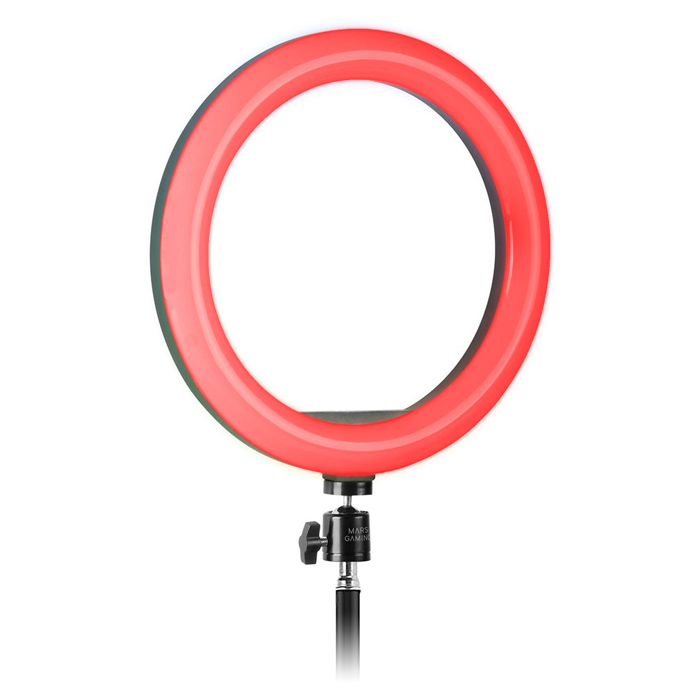 MARS GAMING MGRING ARGB RING LIGHT, ALUMINUM TRIPOD, 10.2\" SIZE, RF REMOTE, USB (MGRING)