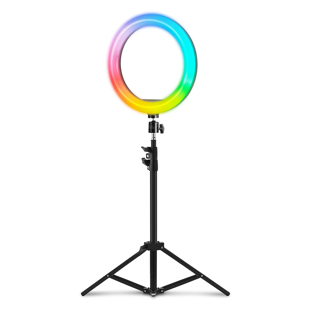 MARS GAMING MGRING ARGB RING LIGHT, ALUMINUM TRIPOD, 10.2\" SIZE, RF REMOTE, USB (MGRING)