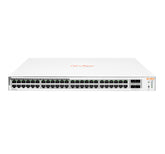 Conmutador HPE Aruba Instant On 1830 48G 24p Class4 PoE 4SFP 370W - Conmutador - Inteligente - 24 x 10/100/1000 + 24 x 10/100/1000 (PoE+) + 4 x Gigabit SFP - escritorio, montable en riel - PoE+ (370 W )