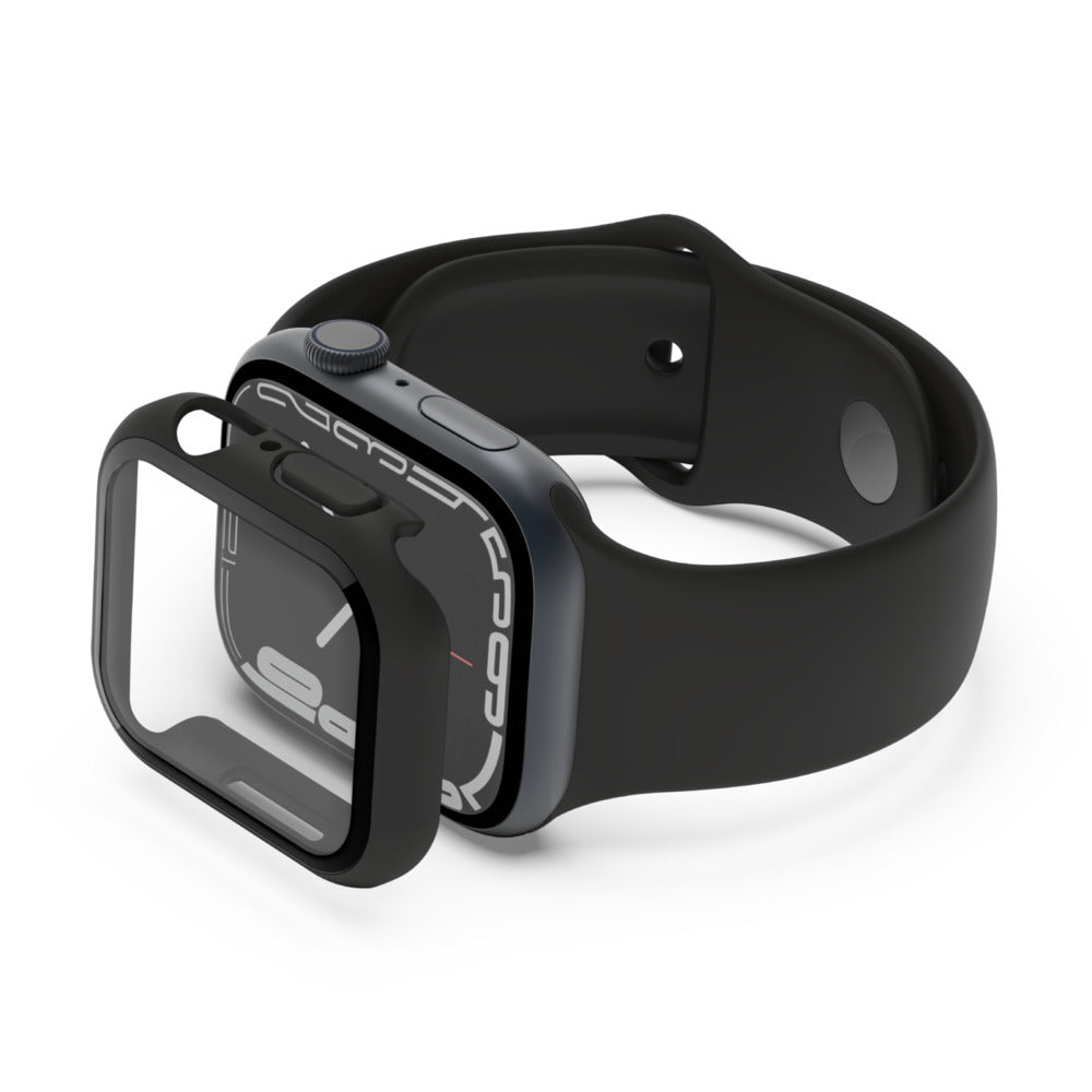 Belkin SCREENFORCE TemperedCurve - Amortecedor para relógio inteligente - protetor de ecrã - policarbonato, vidro temperado (9H) - preto - para Apple Watch (40 mm, 41 mm)