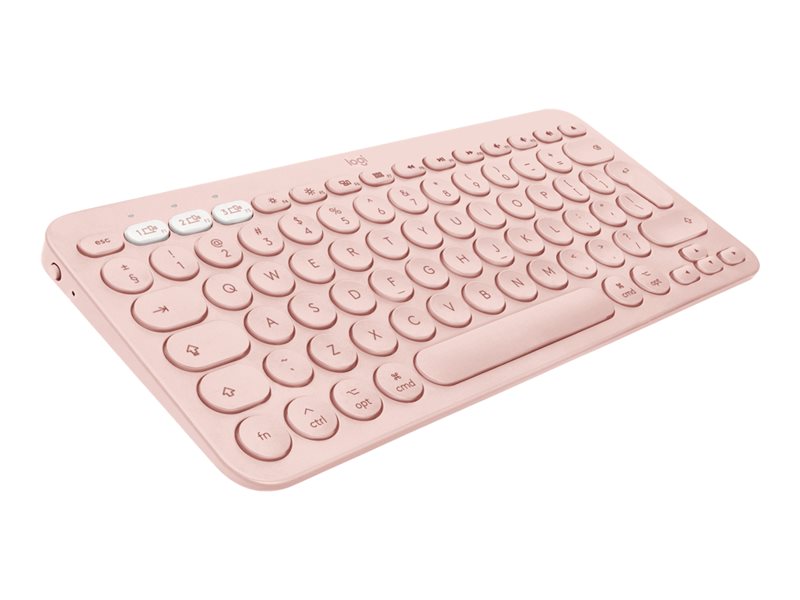 Logitech K380 Multi-Device Bluetooth Keyboard - Teclado - sem fios - Bluetooth 3.0 - QWERTY - Padrão internacional americano - rosa (920-010404)