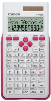 Canon F-715SG - Calculadora científica - 10 dígitos + 2 exponentes - Panel solar, batería - blanco con magenta