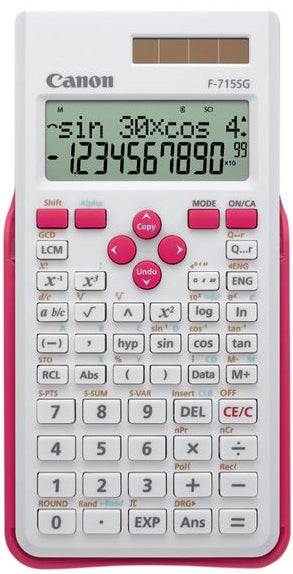 Canon F-715SG - Scientific Calculator - 10 digits + 2 exponents - Solar panel, battery - white with magenta