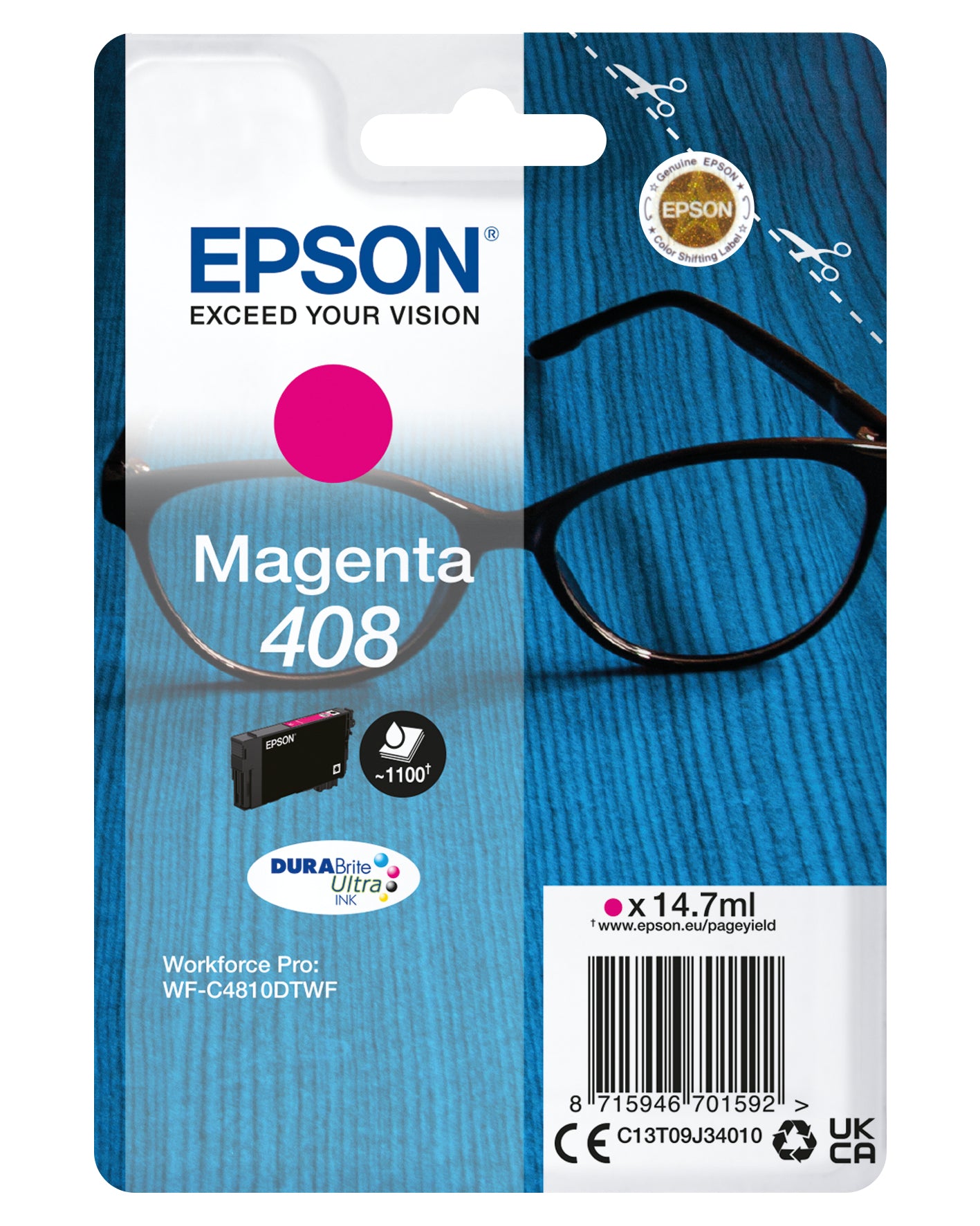 TINTA EPSON MAGENTA 408 WF-C4810DTWF