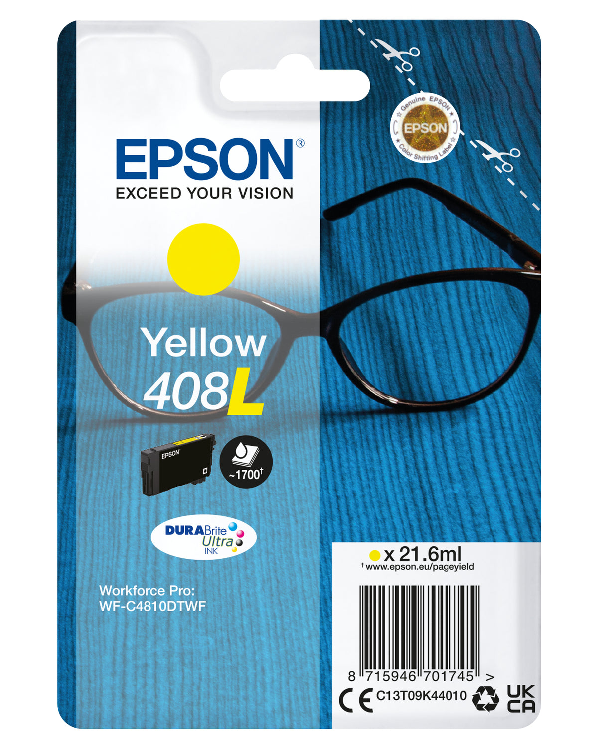 EPSON YELLOW INK 408L WF-C4810DTWF