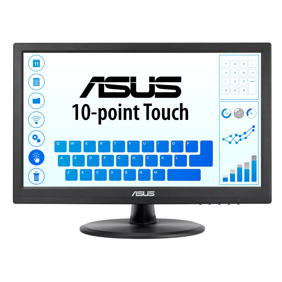 ASUS VT168HR - Monitor LED - 15.6" - ecrã de toque - 1366 x 768 WXGA @ 60 Hz - TN - 220 cd/m² - 400:1 - 5 ms - HDMI, VGA