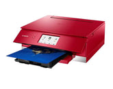 Canon PIXMA TS8352a - Impresora multifunción - color - inyección de tinta - 216 x 297 mm (original) - A4/Legal (soportes) - hasta 15 ipm (impresión) - 200 hojas - USB 2.0, Bluetooth, Wi-Fi(n) - rojo