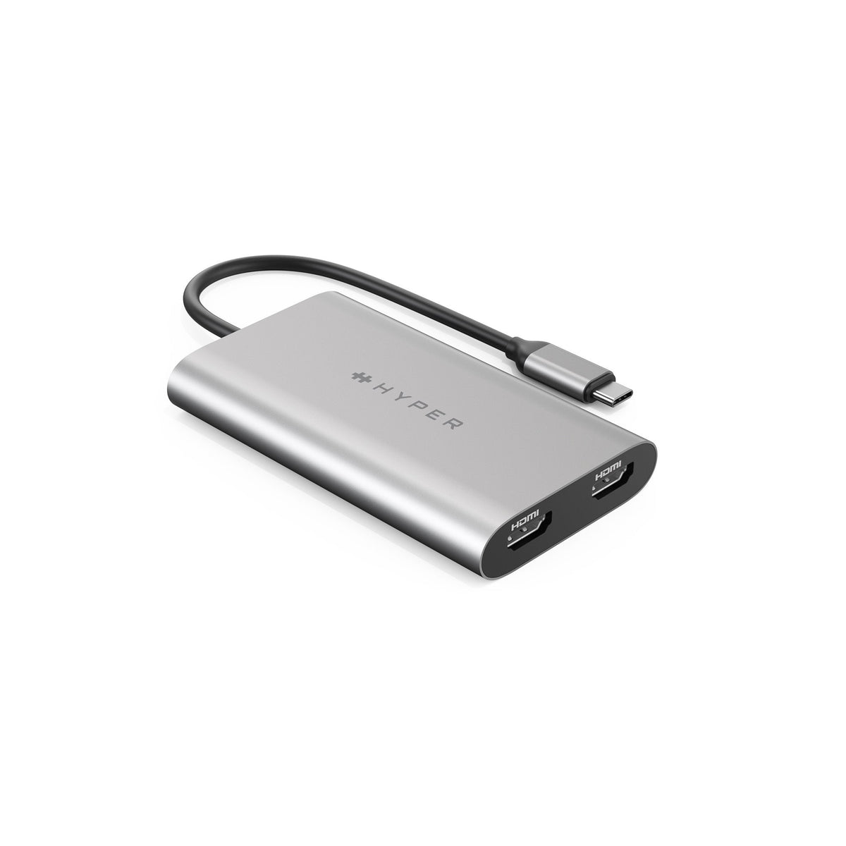HyperDrive Dual - Adaptador de vídeo - USB-C para HDMI, USB-C - Fornecimento de energia USB (100W), 4K30Hz (HDMI 2º ecrã), 4K60Hz (HDMI 1º ecrã)