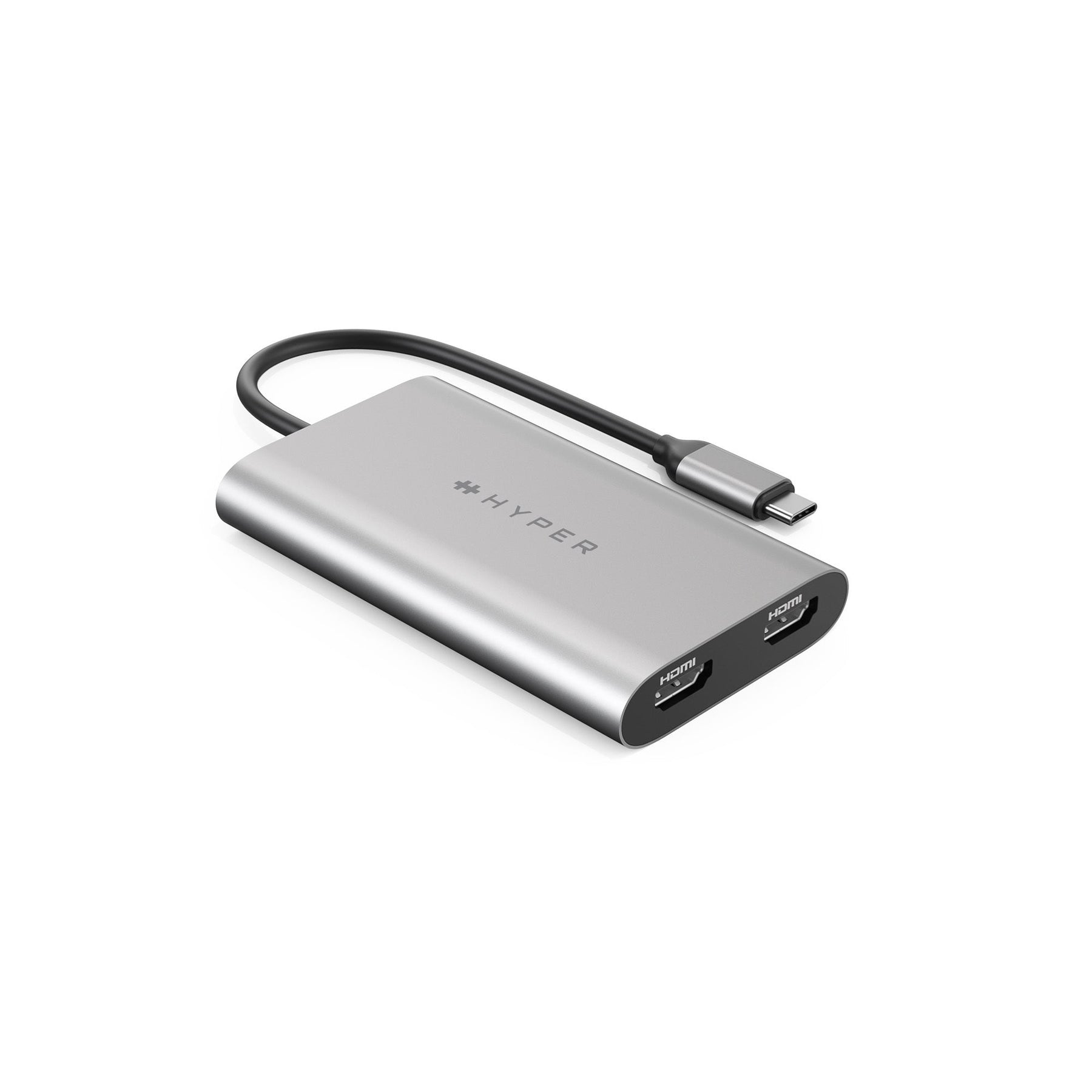 HyperDrive Dual - Adaptador de video - USB-C a HDMI, USB-C - USB Power Delivery (100W), 4K30Hz (HDMI 2da pantalla), 4K60Hz (HDMI 1ra pantalla)