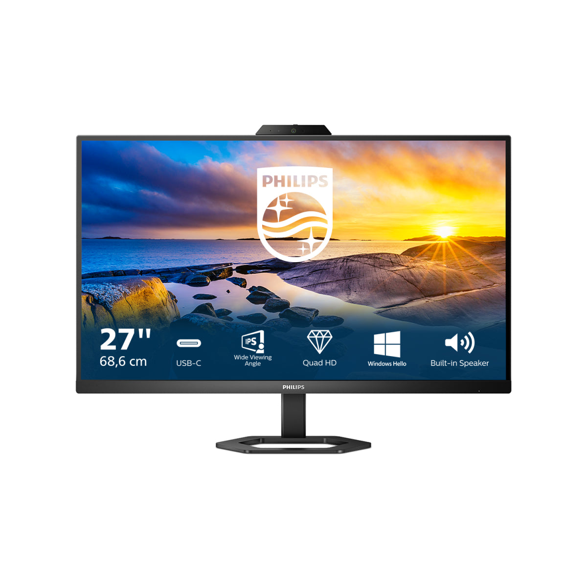 MONITOR PHILIPS IPS 27 QHD HDMI DP USB-C WEBCAM ALTAVOCES TIENE 27E1N5600HE/00