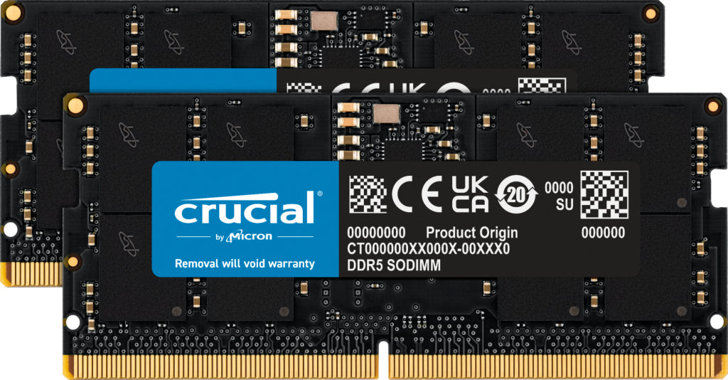 Crucial - DDR5 - kit - 32 GB: 2 x 16 GB - SO DIMM de 262 pines - 4800 MHz / PC5-38400 - CL40 - 1,1 V - sin búfer - sin ECC