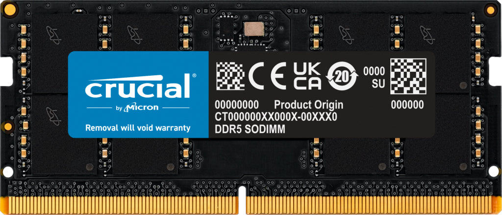 Crucial - DDR5 - módulo - 32 GB - SO DIMM 262-pinos - 4800 MHz / PC5-38400 - CL40 - 1.1 V - unbuffered - sem ECC