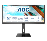 AOC Pro-line CU34P2C - Serie P2 - Monitor LED - curvo - 34" - 3440 x 1440 UWQHD @ 100 Hz - VA - 300 cd/m² - 3000:1 - 1 ms - 2xHDMI, DisplayPort, USB-C - altavoces - negro