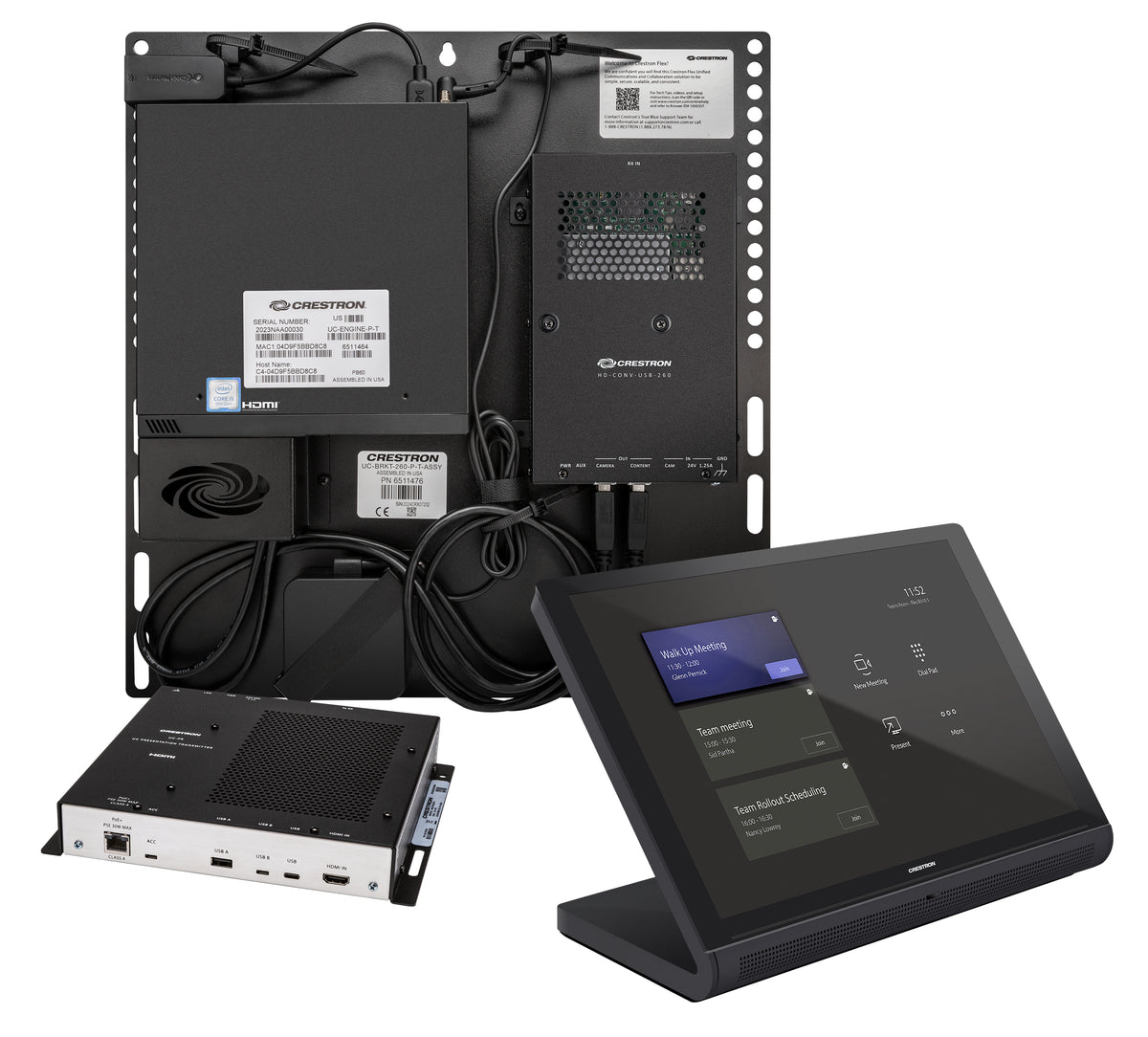 Crestron Flex UC-CX100-T - Para Microsoft Teams - Paquete de videoconferencia (consola con pantalla táctil, mini PC) - Negro