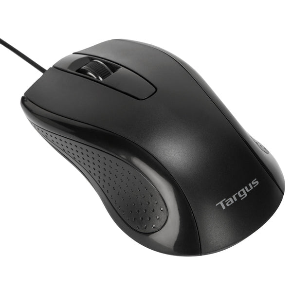 Targus Full-Size - Mouse - antimicrobial - optical - with cable - USB - black