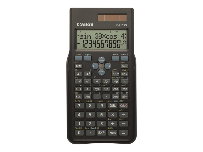 Canon F-715SG - Calculadora científica - 10 dígitos + 2 exponentes - Panel solar, batería - negro (5730B001)