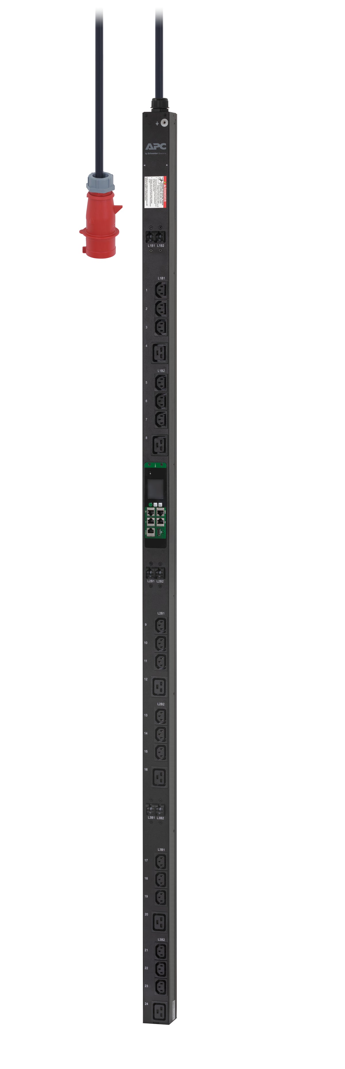 APC EasyPDU EPDU1232MBO - Power Distribution Unit (rack mountable) - metered-by-outlet - AC 400 V - 22 kW - 22000 VA - 3 phase - Ethernet 10/100, RS-485, serial - input: IEC 60309 3P +N+PE - output connectors: 24 (6 x IEC 60320 C