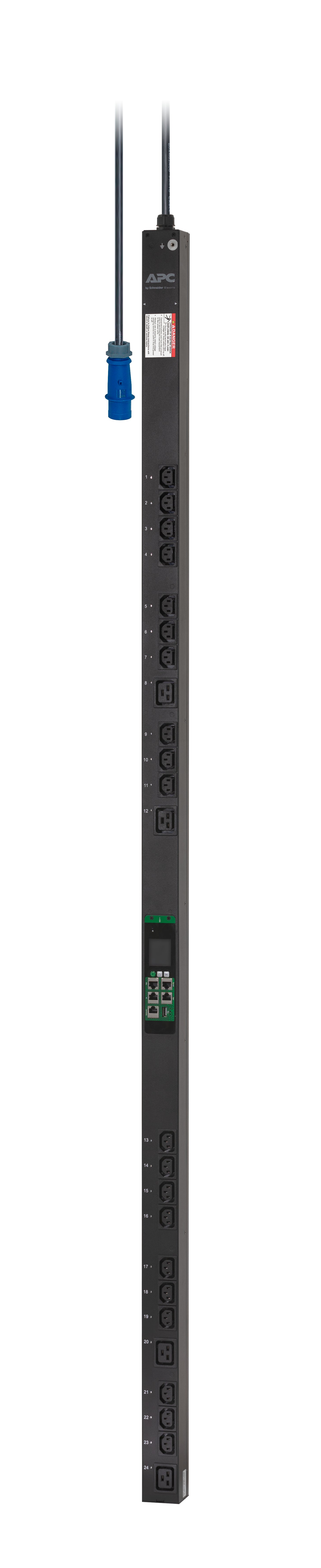 APC EasyPDU EPDU1116SMBO - Unidad de distribución de energía (montable en rack) - medida por salida conmutada - CA 200/208/230 V - 3680 VA - 1 fase - Ethernet 10/100, RS-485, serial - entrada: IEC 60309 2P+E - conectores de salida: 24 (4 x I