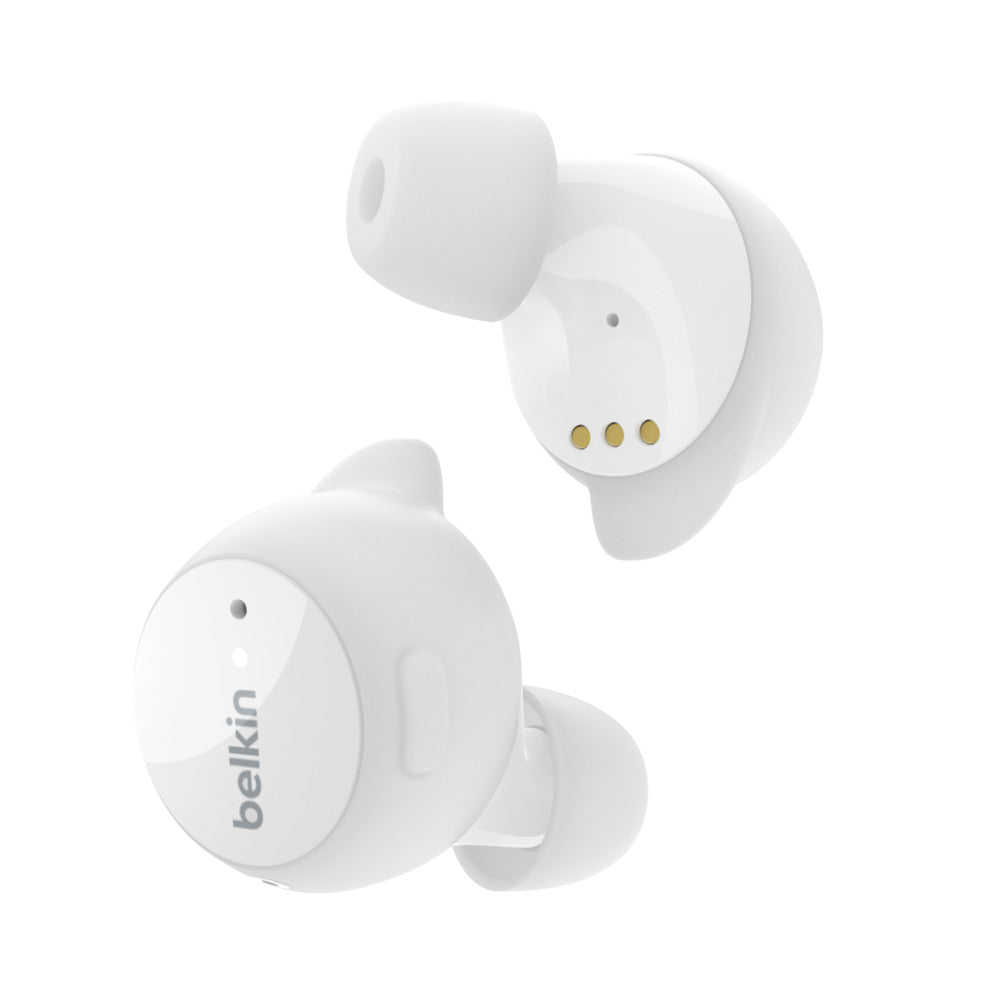 Belkin SoundForm Immerse - Wireless headphones with microphone - in-ear - bluetooth - active noise canceling - white