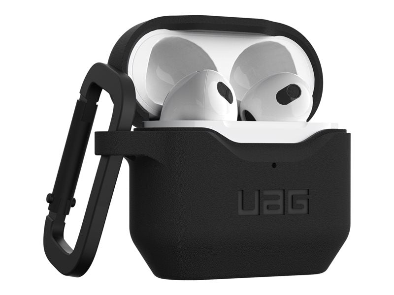 UAG Rugged Case for Airpods (3rd Gen, 2021) - Std. Issue Silicone_001 Black - Pouch for wireless earbuds - antimicrobial - silicone - black - for Apple AirPods (3rd generation)