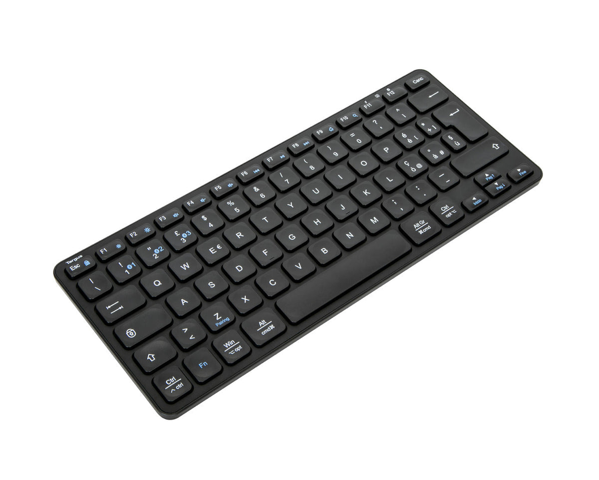 Targus Compact Multi-Device - Keyboard - antimicrobial - wireless - Bluetooth 5.1 - Italian - black