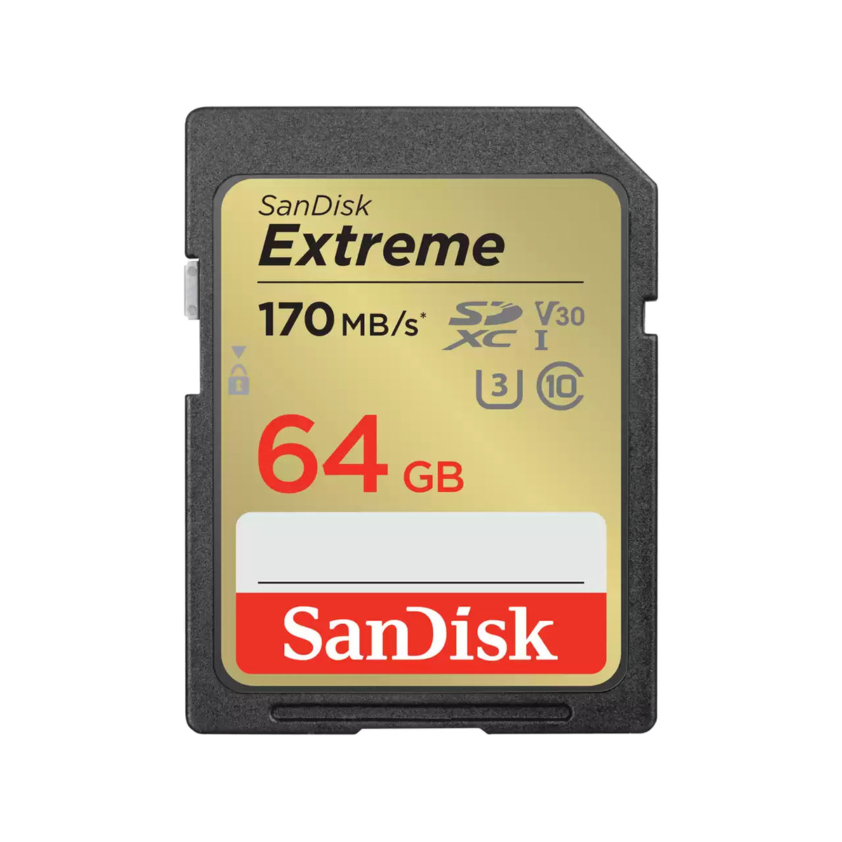 SanDisk Extreme - Flash memory card - 64 GB - Video Class V30 / UHS-I U3 / Class10 - SDXC UHS-I