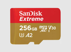 SanDisk Extreme - Flash Memory Card (Included microSDXC to SD Adapter) - 256 GB - A2 / Video Class V30 / UHS-I U3 / Class10 - microSDXC UHS-I