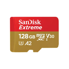 SanDisk Extreme - Flash Memory Card (microSDXC to SD Adapter Included) - 128 GB - A2 / Video Class V30 / UHS-I U3 / Class10 - microSDXC UHS-I