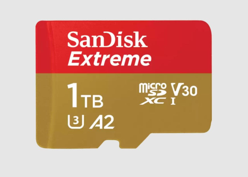 SanDisk Extreme - Flash Memory Card (microSDXC to SD Adapter Included) - 1TB - A2 / Video Class V30 / UHS-I U3 / Class10 - microSDXC UHS-I