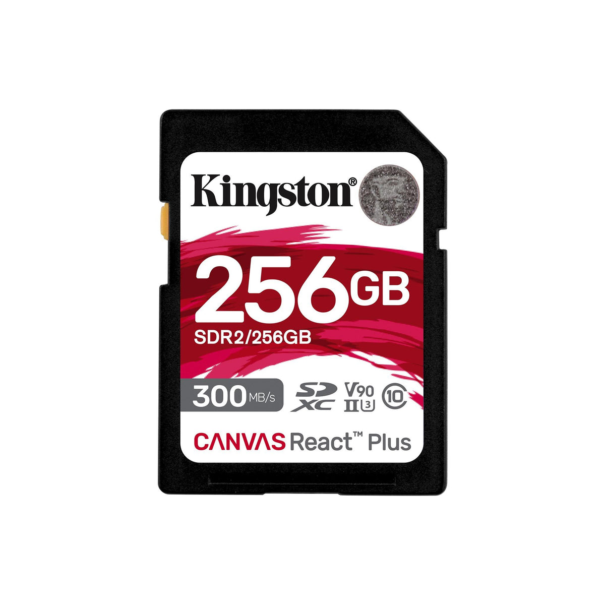 Kingston Canvas React Plus - Cartão de memória flash - 256 GB - Video Class V90 / UHS-II U3 / Class10 - SDXC UHS-II