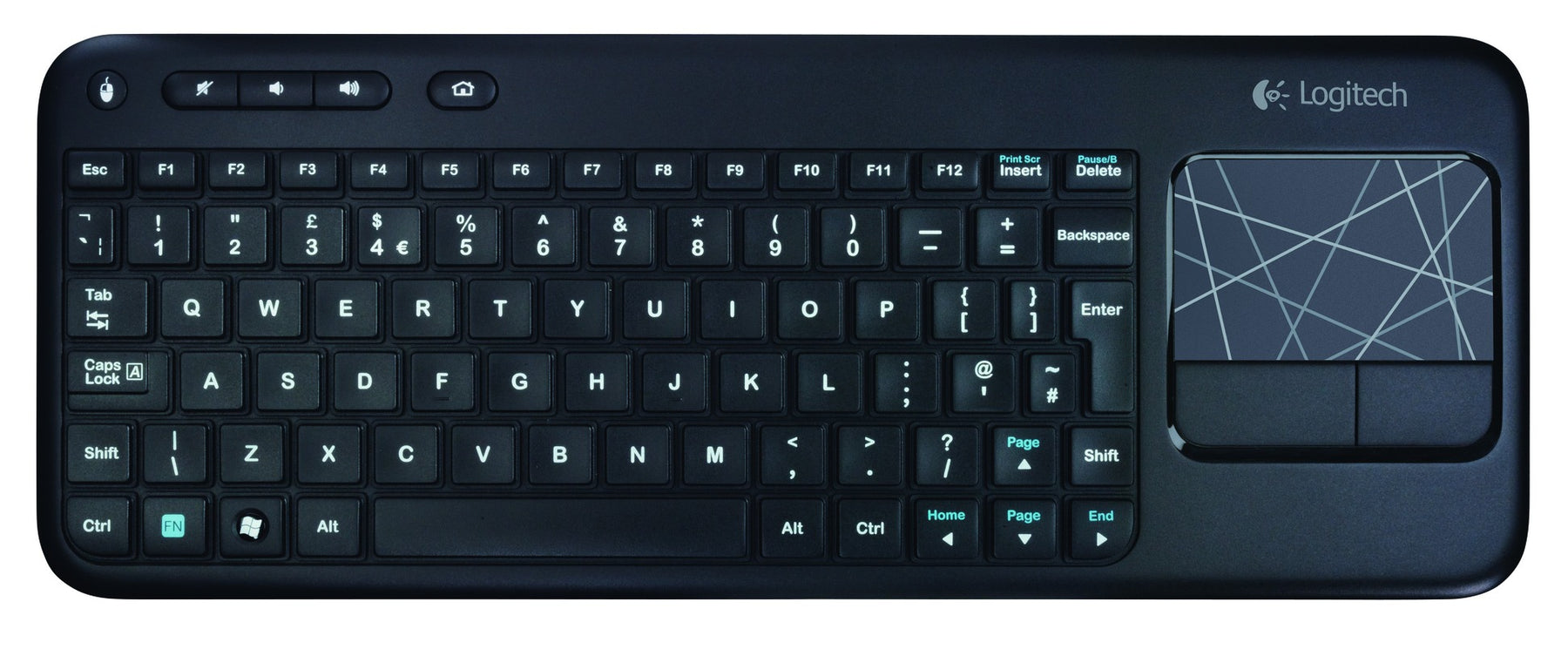 Logitech Wireless Touch Keyboard K400 - Teclado - Inalámbrico - 2.4GHz - Español