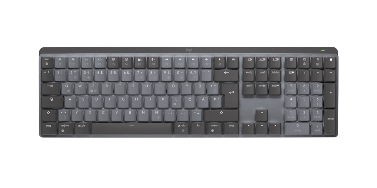 Logitech Master Series MX Mechanical - Teclado - Retroiluminación - Inalámbrico - Bluetooth LE - QWERTZ - Alemán - Switch: Tactile Quiet - grafito