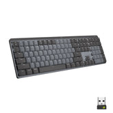 Logitech Master Series MX Mechanical - Teclado - Retroiluminación - Inalámbrico - Bluetooth LE - QWERTY - Estándar internacional americano - Interruptor: Clicky - Grafito