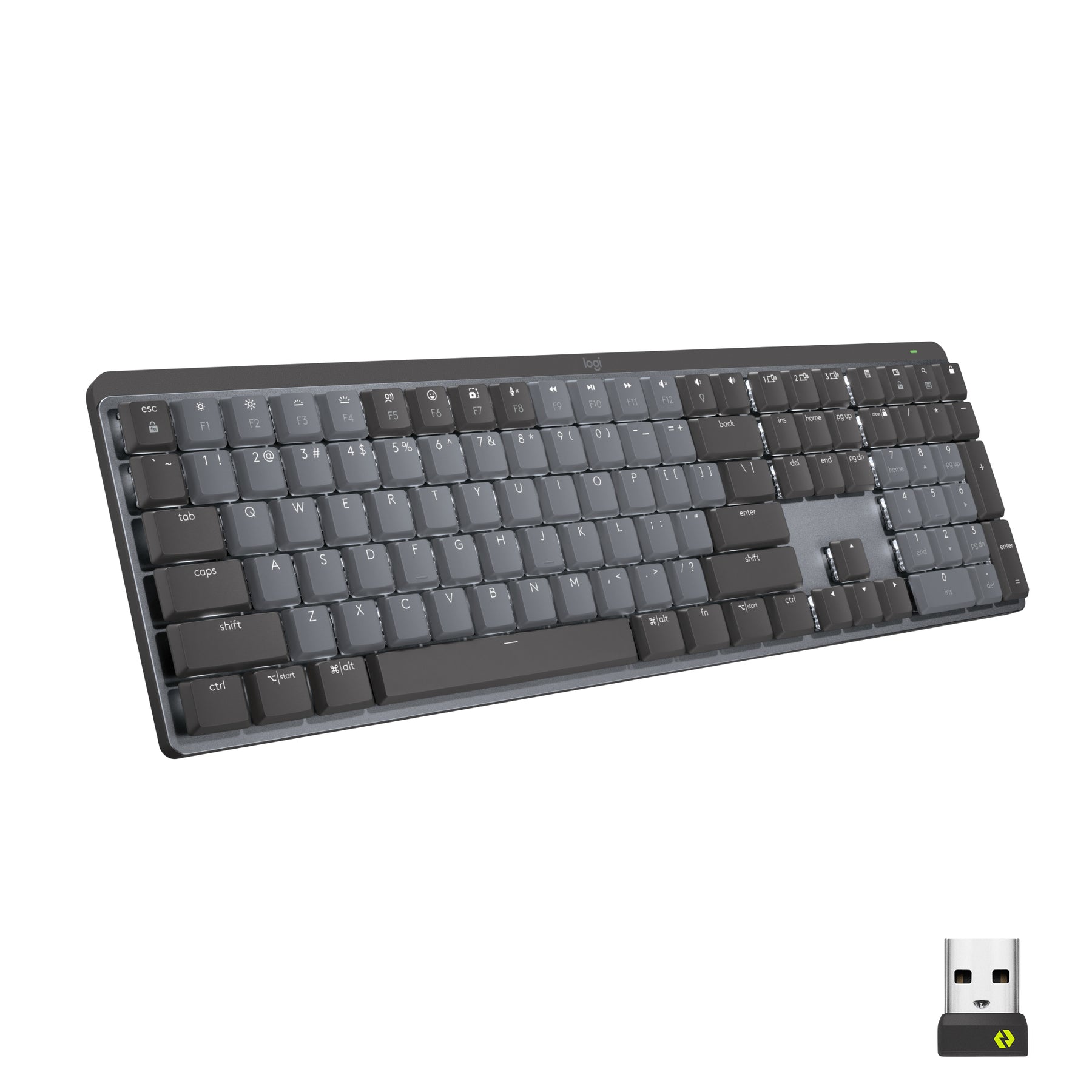 Logitech Master Series MX Mechanical - Teclado - Retroiluminación - Inalámbrico - Bluetooth LE - QWERTY - Estándar internacional americano - Interruptor: Clicky - Grafito