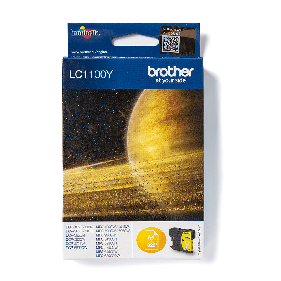 Brother LC1100Y - Amarillo - original - cartucho de tinta - para Brother DCP-185, 385, 395, 585, J715, MFC-490, 5490, 5890, 5895, 6890, 790, 795, 990, J615