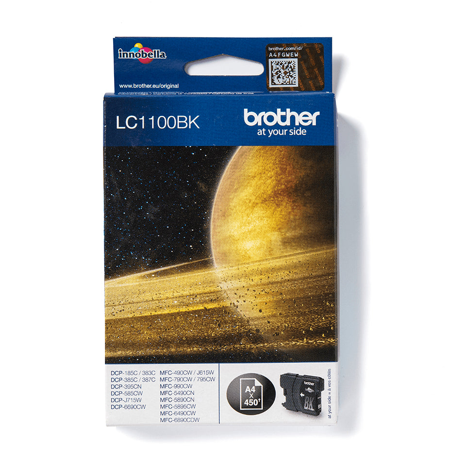 Brother LC1100BK - Negro - Original - Cartucho de tinta - para Brother DCP-185, 385, 395, 585, J715, MFC-490, 5490, 5890, 5895, 6890, 790, 795, 990, J615