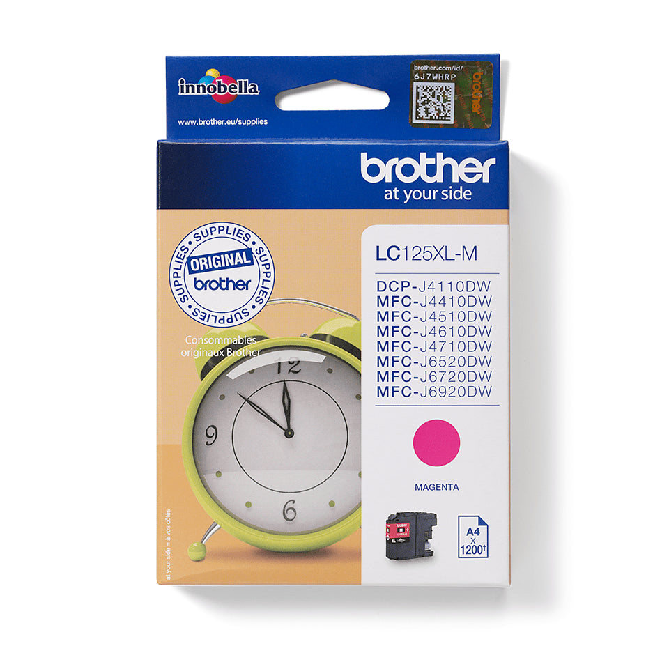 Brother LC125XLM - Super High Yield - magenta - original - cartucho de tinta - para Brother DCP-J4110, MFC-J4410, J4510, J4610, J4710, J6520, J6720, J6920