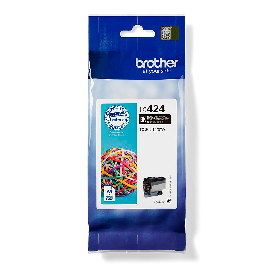 Brother LC424BK - Negro - Original - Cartucho de tinta - para Brother DCP-J1200W