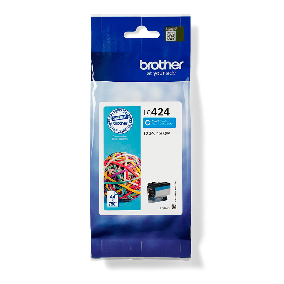 Brother LC424C - Azul cian - original - cartucho de tinta - para Brother DCP-J1200W