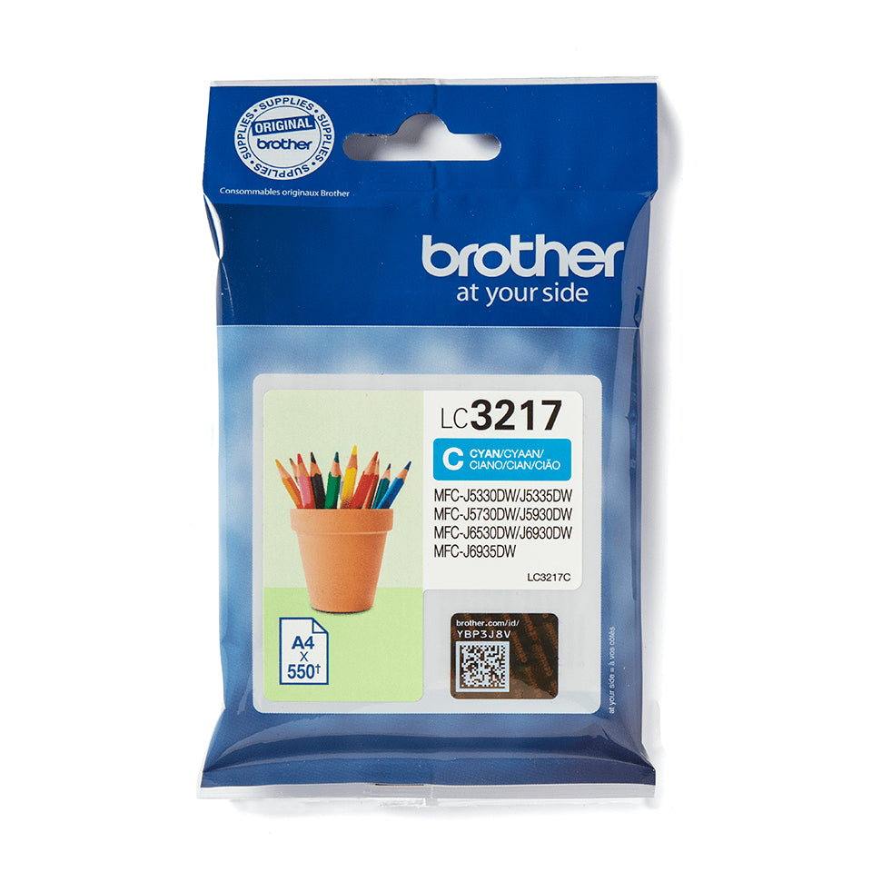 Brother LC3217C - Azul cian - original - cartucho de tinta - para INKvestment Business Smart Plus MFC-J5930, INKvestment Business Smart Pro MFC-J6935