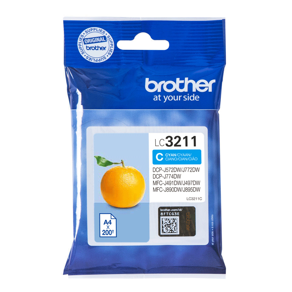 Brother LC3211C - Azul cian - original - cartucho de tinta - para Brother DCP-J572, DCP-J772, DCP-J774, MFC-J890, MFC-J895