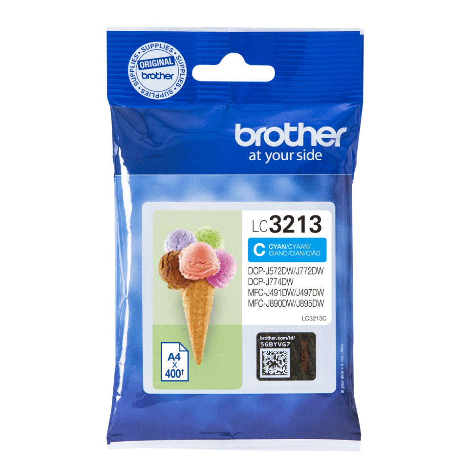 Brother LC3213C - Alto rendimiento - azul cian - original - cartucho de tinta - para Brother DCP-J772DW, DCP-J774DW, MFC-J890DN, MFC-J890DW, MFC-J890DWN, MFC-J895DW