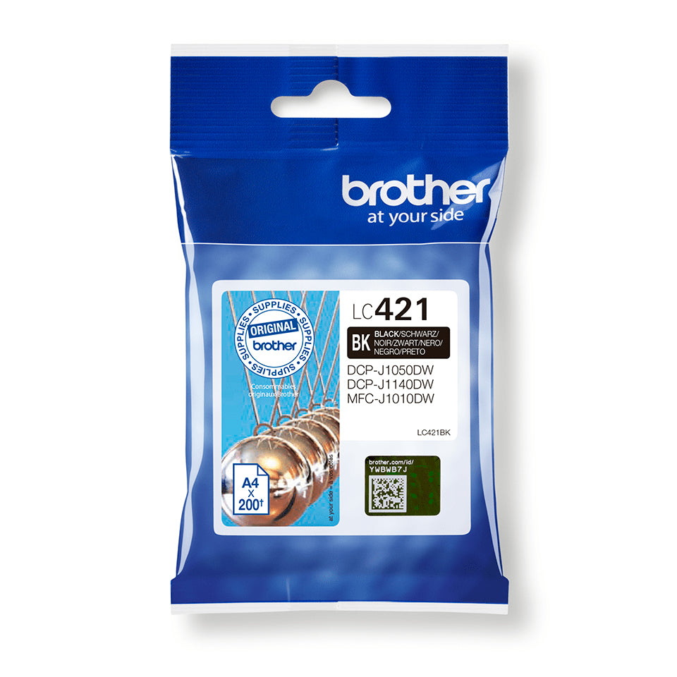 Brother LC421BK - Negro - Original - Cartucho de tinta - para Brother DCP-J1140DW, MFC-J1010DW, MFC-J1012DW