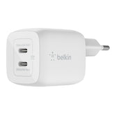 Belkin BOOST CHARGE PRO GaN - Adaptador de corriente - Tecnología PPS y GaN - 45 W - Carga rápida, PD 3.0 - 2 conectores de salida (2 x USB-C) - Blanco